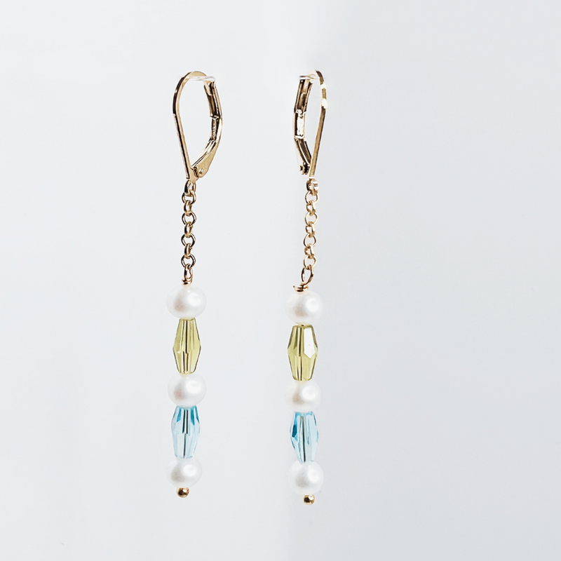 Gems and Pearls Dangle Earrings