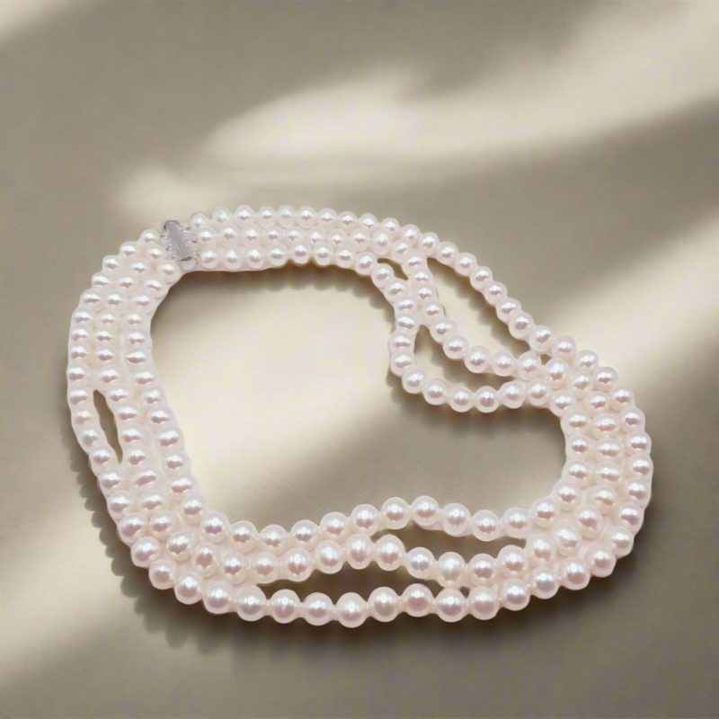 3 strand freshwater pearl necklace deals