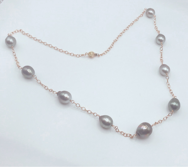 Tahitian Pearl and Chain Necklace