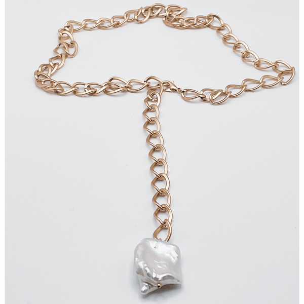 Drop Chain Pearl Necklace