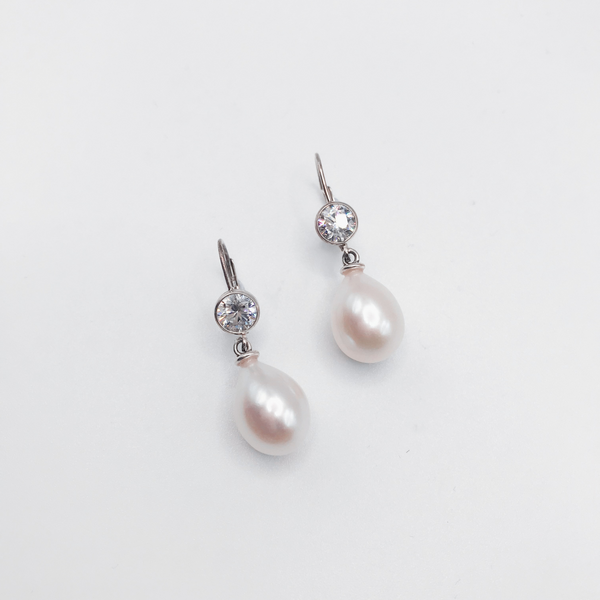 Teardrop CZ Drop Earrings