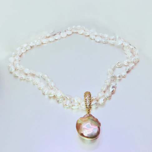 Shown: How to wear necklace accessory